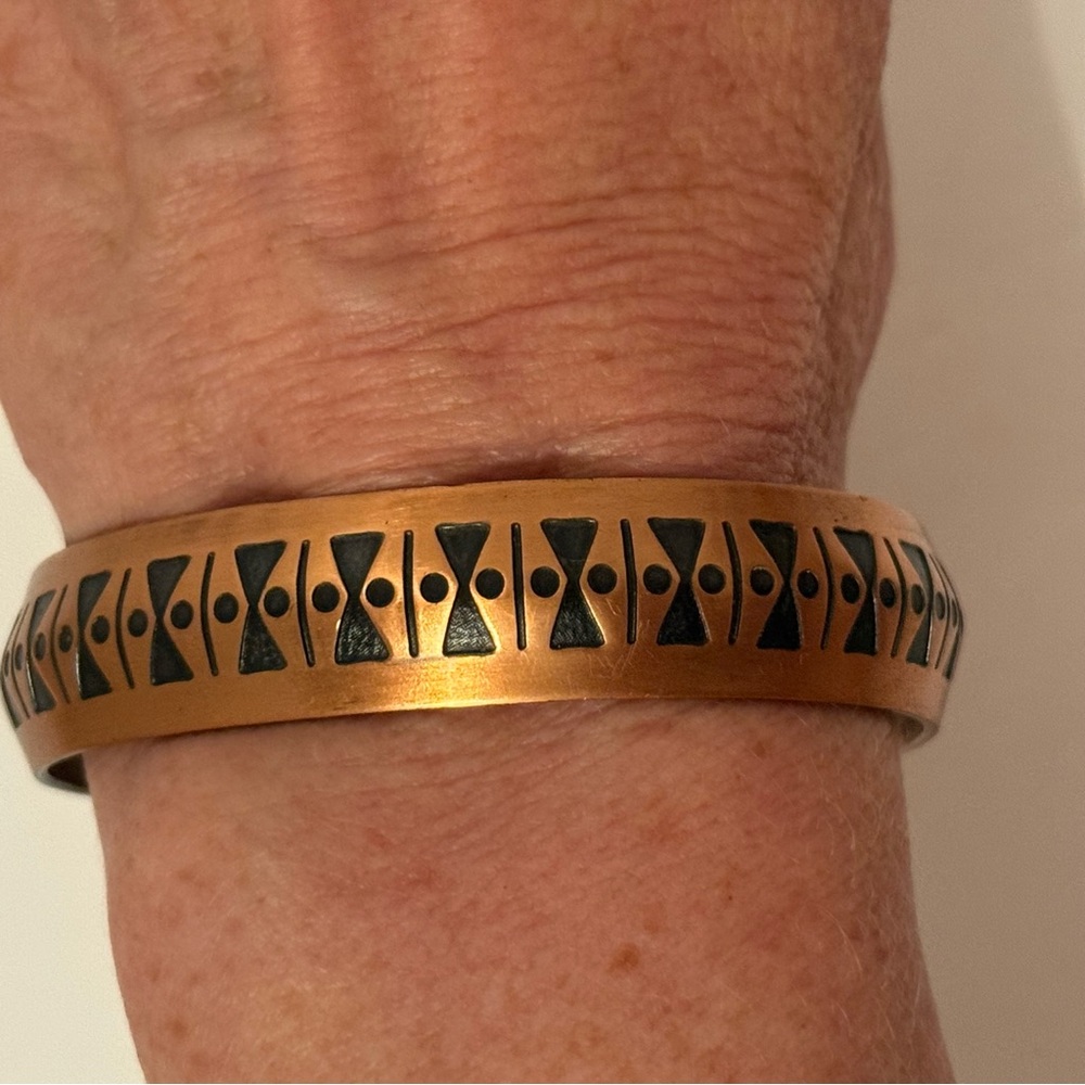 Bracelet Cuff Solid Copper Bow Tie Design - image 2